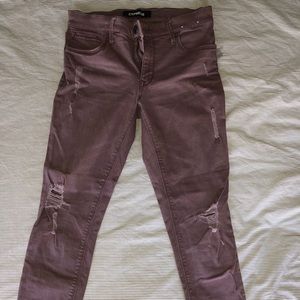 Express purple mid rise stretchy jeans size 4R